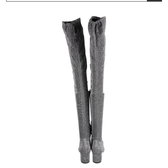 Stunning Kate Spade New York sparkling silver over the knee sock boots - Picture 5 of 5